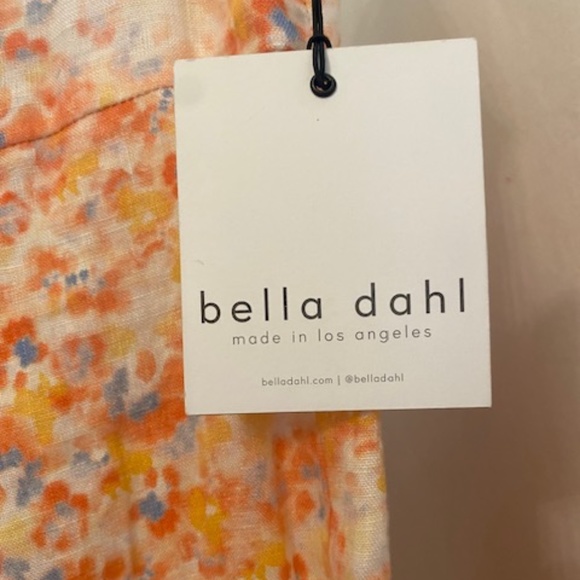 Bella Dahl Tie-Strap Peach Floral Summer Dress Womens Size Small - Picture 2 of 5